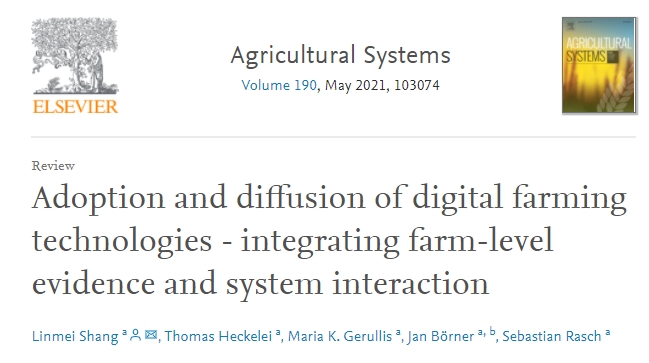 Review article: Adoption and diffusion of digital farming technologies - integrating farm-level evidence and system interaction