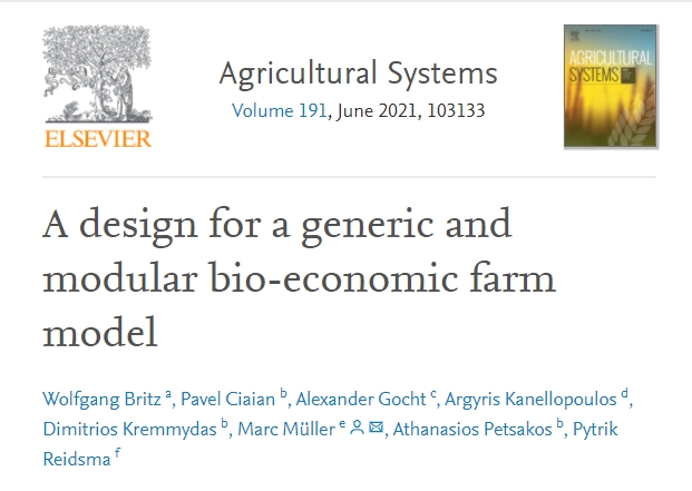 Open access article: A design for a generic and modular bio-economic farm model